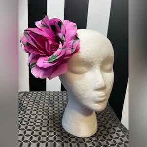 Large Pink Floral Hair Clip Pinup Accessory or Brooch